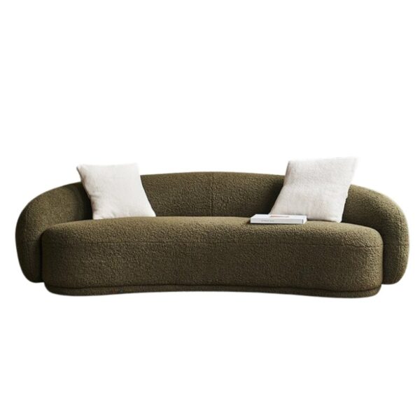 MODERN TEDDY BOUCLE FABRIC SOFA 3 SEATER - Image 2