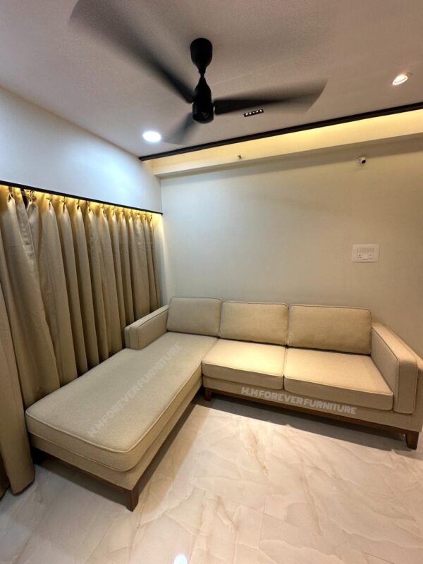 Boucle Fabric Sofa - L shape - Image 2