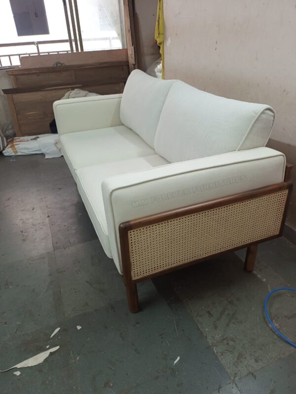 Wooden 3 Seater Sofa - Image 2
