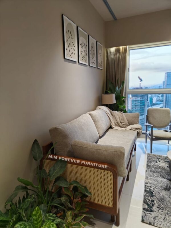 3 Wooden Seatear sofa cums bed Florenza Printed Sofa - Image 5