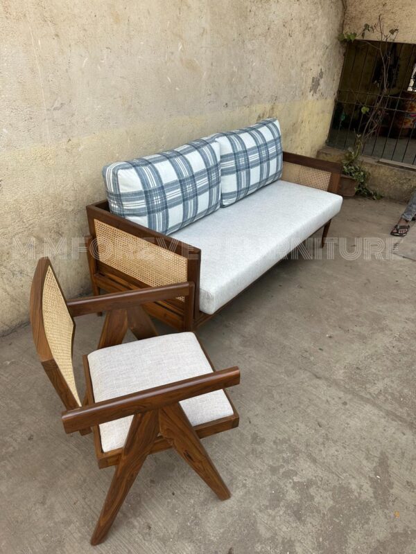 3 Seater Wooden Sofa Florenza Printed Sofa - Image 6