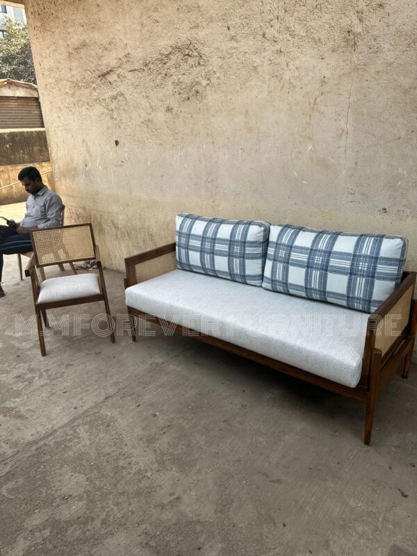 3 Seater Wooden Sofa Florenza Printed Sofa - Image 4