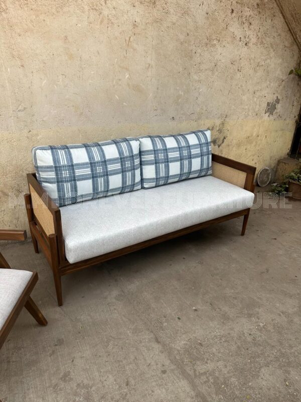 3 Seater Wooden Sofa Florenza Printed Sofa - Image 2
