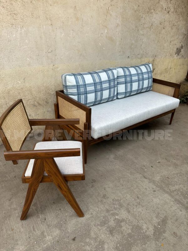 3 Seater Wooden Sofa Florenza Printed Sofa