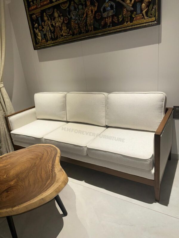 3 Seater Wooden Sofa Florenza Printed Sofa - Image 5