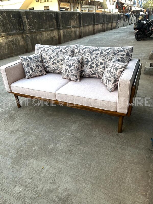 3 Seater Wooden Sofa Florenza Printed Sofa - Image 4