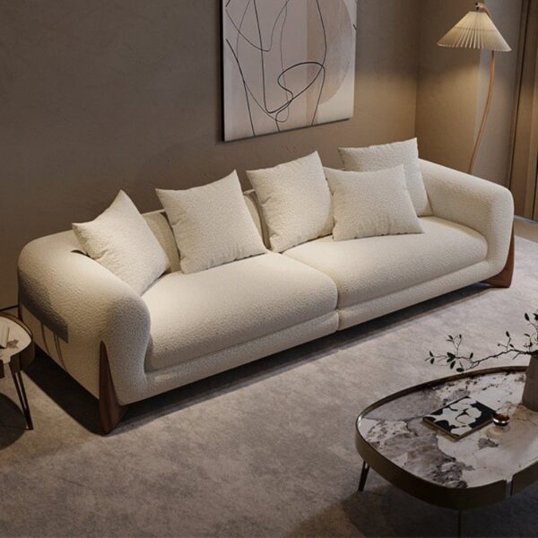 Boucle fabric 3 seater - Image 8