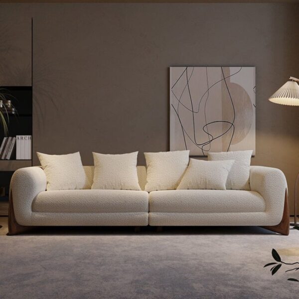 Boucle fabric 3 seater - Image 2