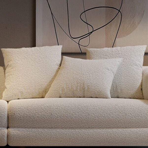 Boucle fabric 3 seater - Image 9