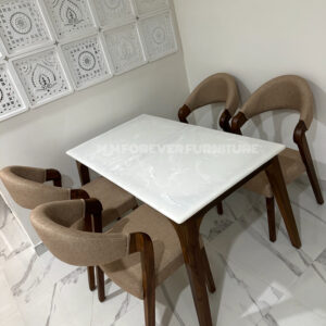 Wooden Dining Table with OYNEX Marble Top MADE IN TEAK WOOD