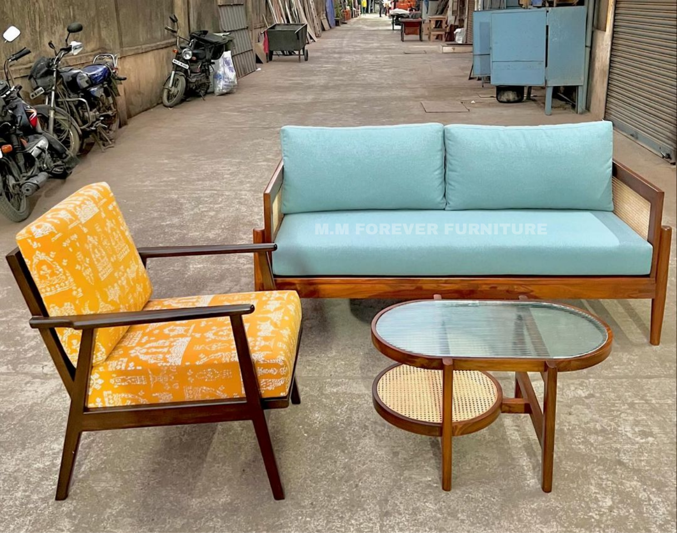 3 SEATER WOODEN SOFA MADE IN TEAK WOOD