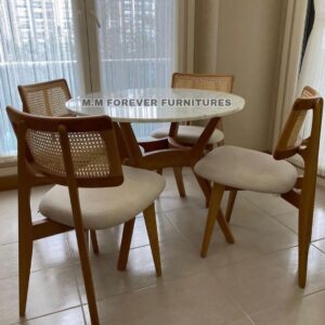 Wooden Dining Table with OYNEX Marble Top MADE IN TEAK WOOD