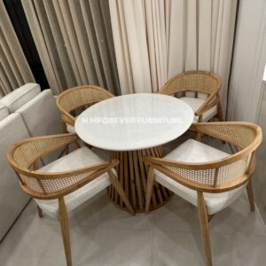 Wooden Dining Table with Oynex Top MADE IN Ash wood