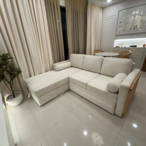 L SHAPE SOFA CUMBED WITH STORAGE  MADE IN TEAK WOOD