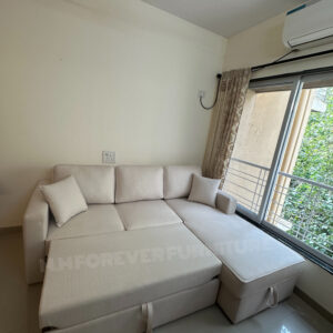 L SHAPE SOFA CUMBED WITH STORAGE  MADE IN TEAK WOOD