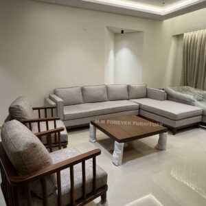 L shape sofa MADE IN TEAK WOOD