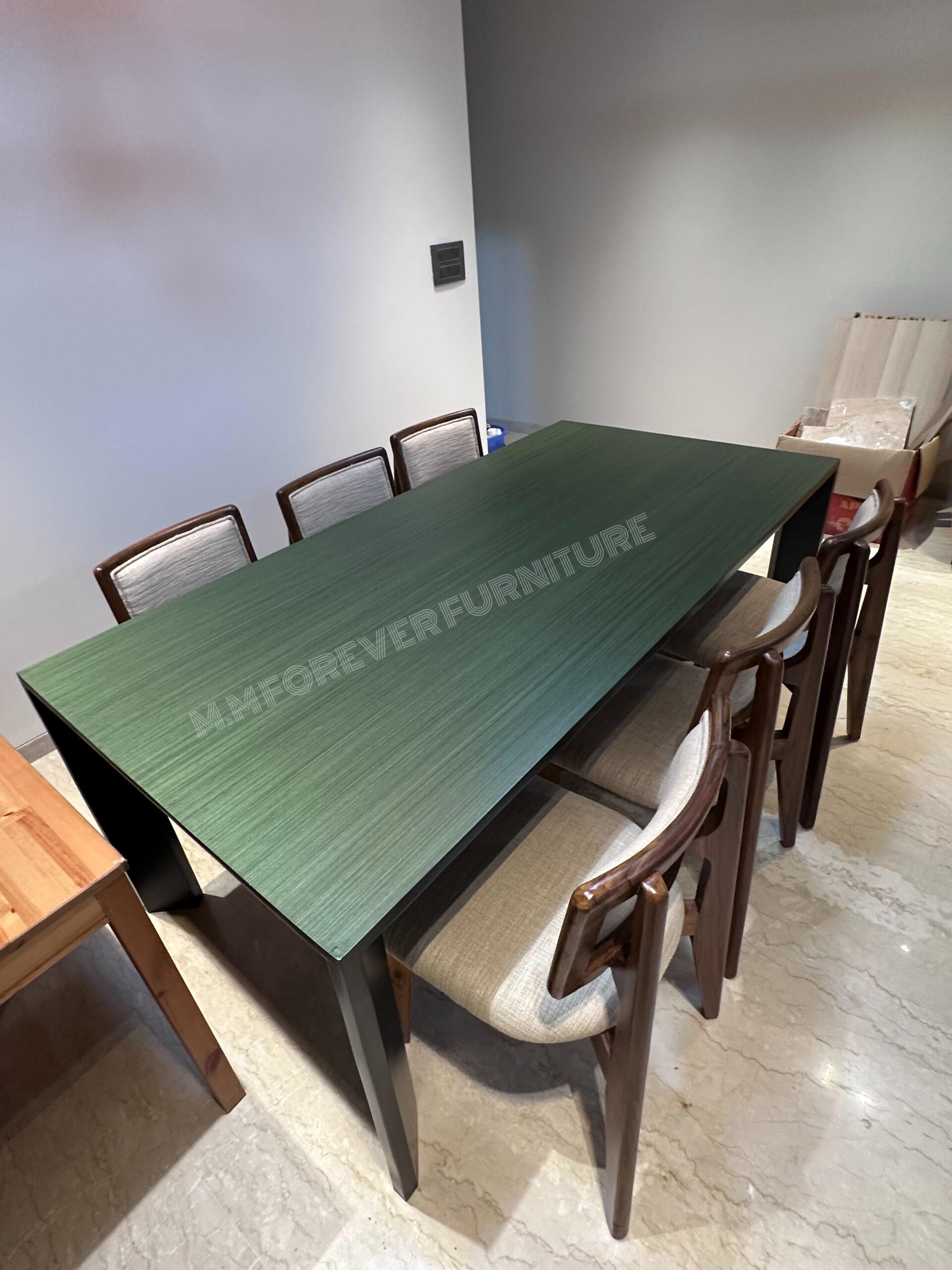 Wooden Dining Table with Marble Top MADE IN TEAK WOOD - Image 2