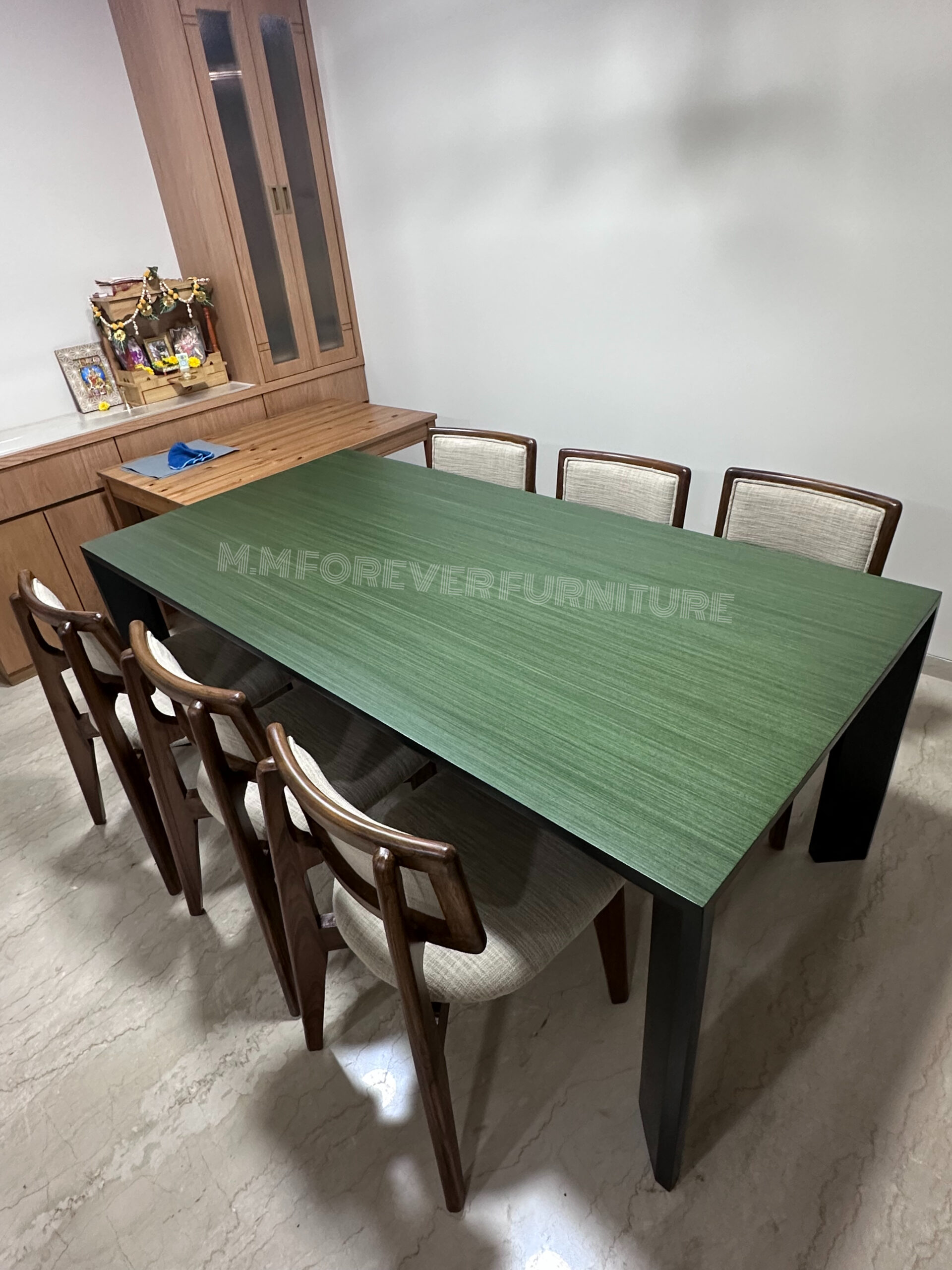 Wooden Dining Table with Marble Top MADE IN TEAK WOOD - Image 4