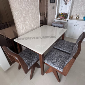 Wooden Dining Table with OYNEX Marble Top MADE IN TEAK WOOD